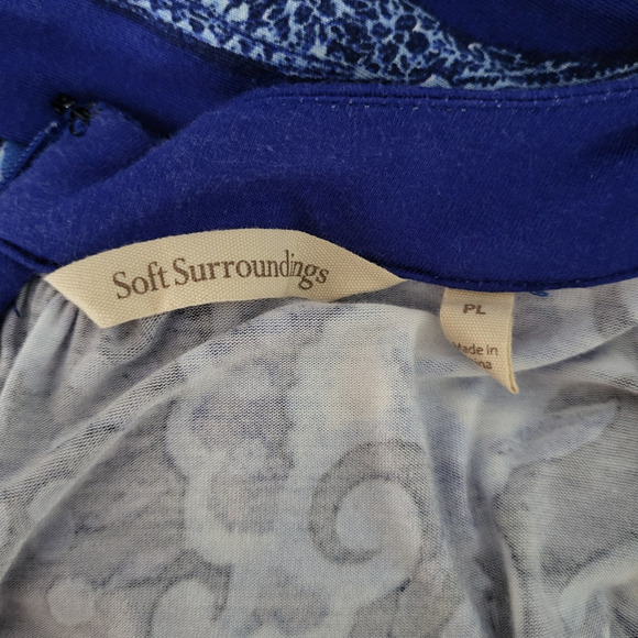 Soft Surroundings Shivani Floral Maxi Dress PL Blue Empire Waist Long Sleeve - Picture 9 of 10